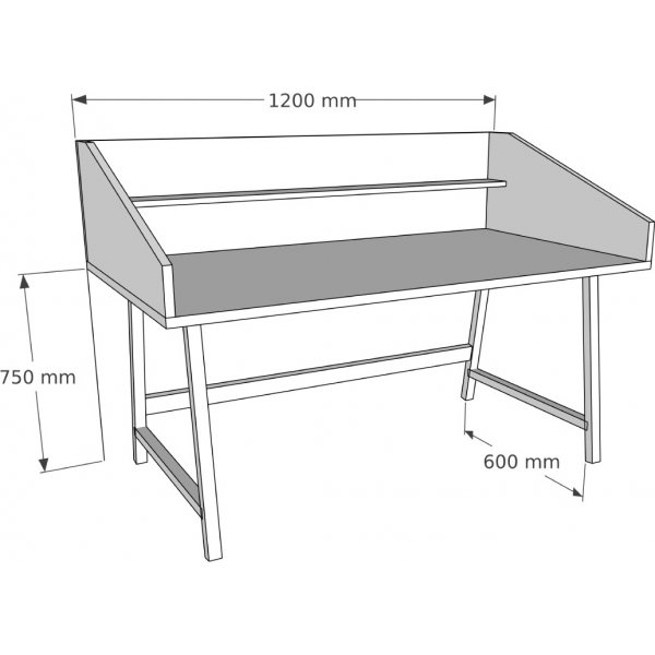 Meja skrivbord 120x60 cm - Valnt