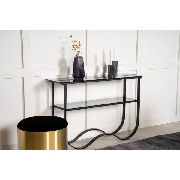 Table console Algustorp 117 x 33,5 cm - Noir/verre Table console Algustorp 117 x 33,5 cm - Noir/verre