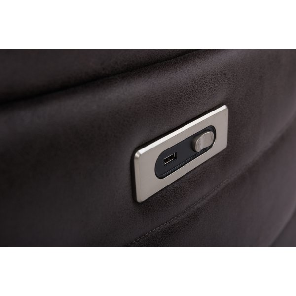 Canap inclinable Teddy 3 places lectrique - Marron