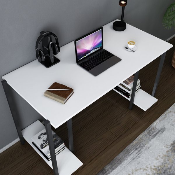 Bureau Academy 125,2 x 60 cm - Noir/blanc Bureau Academy 125,2 x 60 cm - Noir/blanc