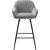 Tabouret de bar Carina en velours gris hauteur d'assise 67 cm