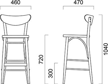 Platano barkruk - Optionele kleur frame
