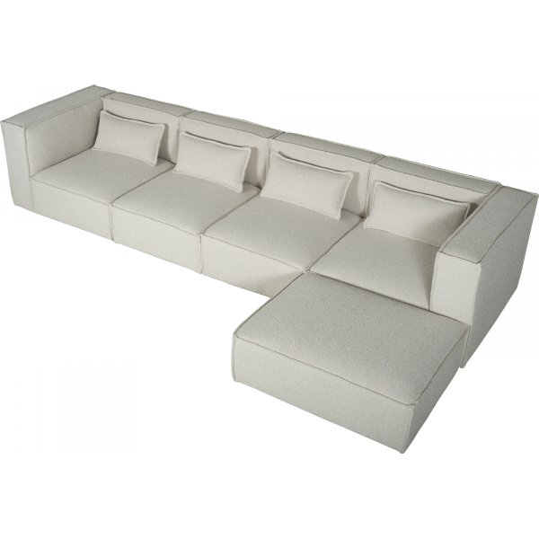 Nees modulaire bank in wit boucl - combo 1