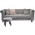 Canap chesterfield 3 places Churchill - Velours gris clair