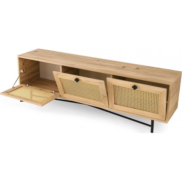 Banc multimdia Alcazar 180 cm - Chne/noir