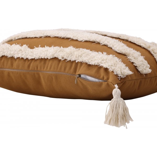 Elina kuddfodral 50 x 30 cm - Brun/vit