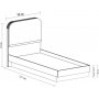 Lody enkelsng med frvaring 90 x 200 cm - Gr