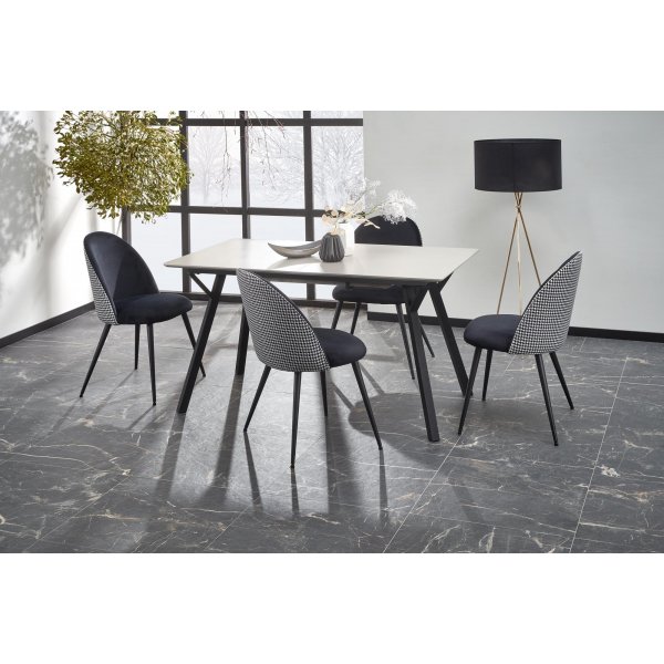 Table à manger Valarauk 140-180 x 80 cm - Gris clair/noir Table à manger Valarauk 140-180 x 80 cm - Gris clair/noir