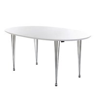 Menton matbord 170-270 cm - Vit / Metall Menton matbord 170-270 cm - Vit / Metall