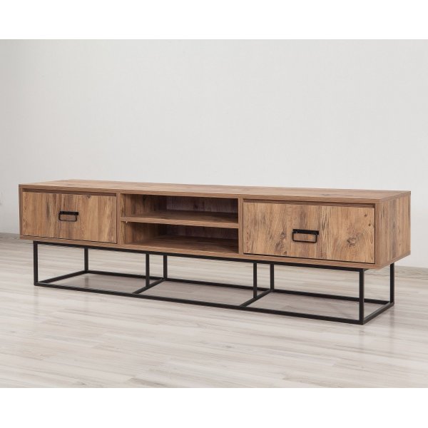 Quantum Silva mediabank 180 cm - Grenen/zwart Quantum Silva mediabank 180 cm - Grenen/zwart