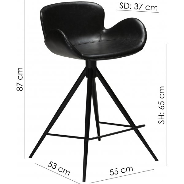 Gaia barstol - Svart PU Gaia barstol - Svart PU
