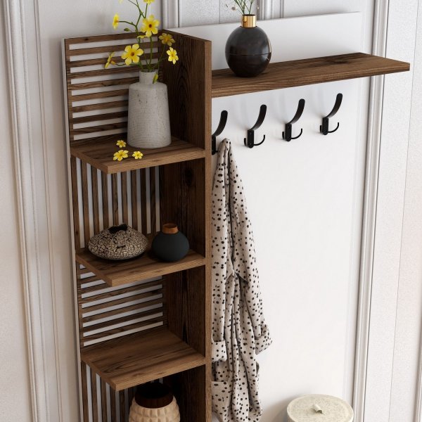 Viyana hallmbel 90 cm - Valnt/vit