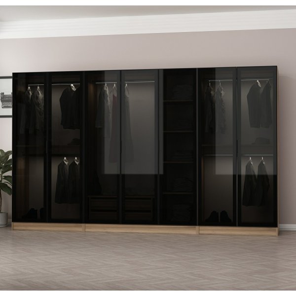 Cavolo kledingkast 315x52x210 cm, variant A - Bruin Cavolo kledingkast 315x52x210 cm, variant A - Bruin