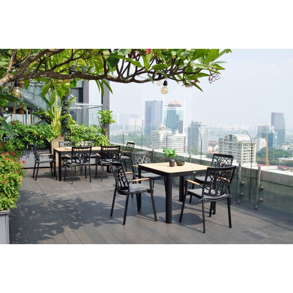 Portals eetgroep 3 - Zwart/teak Portals eetgroep 3 - Zwart/teak