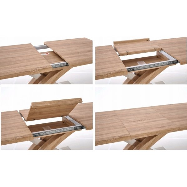 Table à manger Lyall 90x160-220 cm - Chêne/noir Table à manger Lyall 90x160-220 cm - Chêne/noir