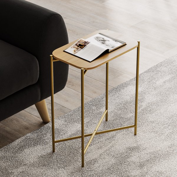 Vela 3 sidobord - Guld/beige Vela 3 sidobord - Guld/beige
