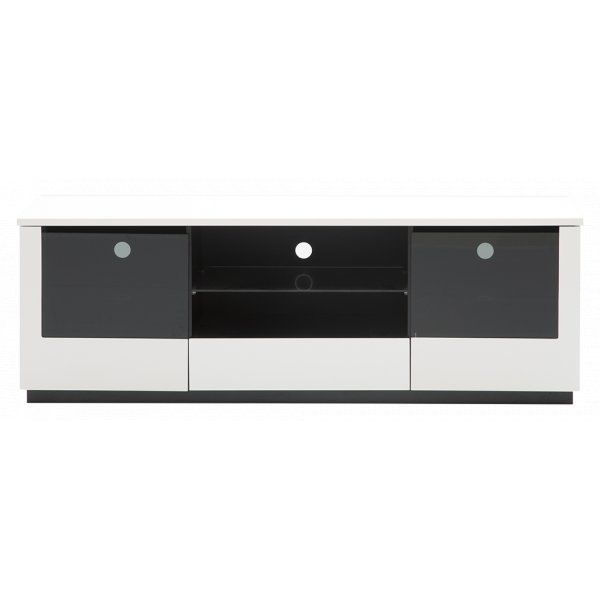 TV-bnk Etage B160 cm - Vit (tonat glas)