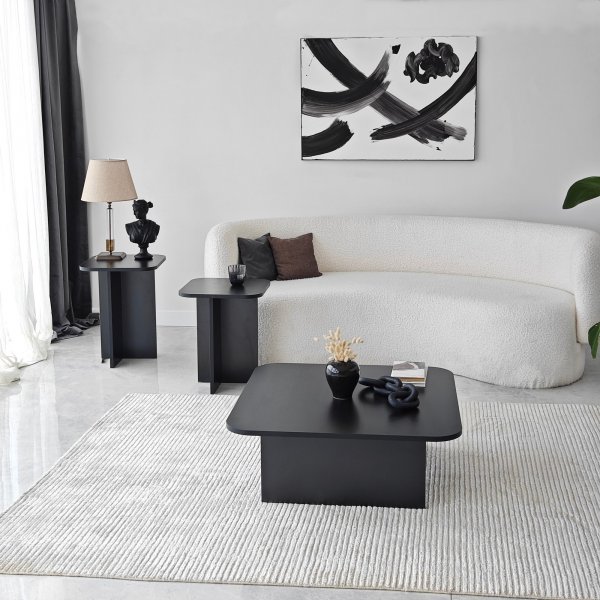 Ensemble table basse Blues 40/40/80 x 40/40/80 cm - Noir Ensemble table basse Blues 40/40/80 x 40/40/80 cm - Noir