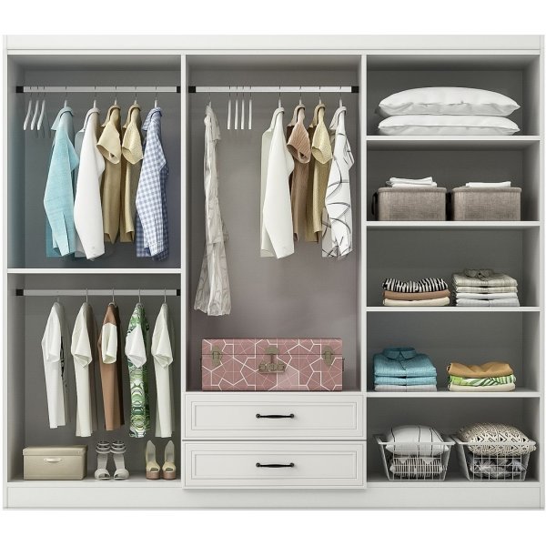 Armoire Henné 210 x 50 x 210 cm - Blanc Armoire Henné 210 x 50 x 210 cm - Blanc