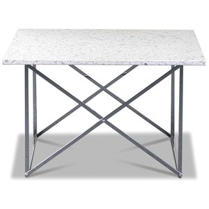 Table basse Terrazzo 75x75cm - Bianco Terrazzo & pitement croix chrome