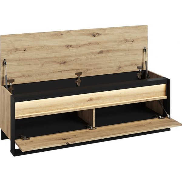 Quant halbank 135 cm - Ambachtelijk eiken/zwart