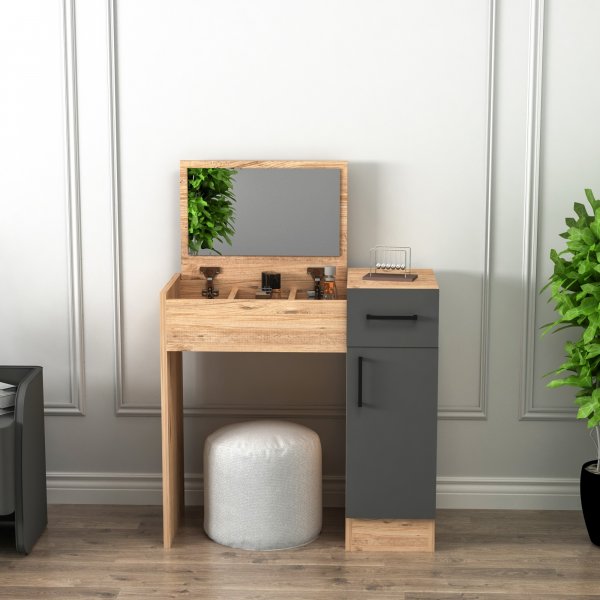 Inci kaptafel 77 x 37,3 cm - Grenen/antraciet Inci kaptafel 77 x 37,3 cm - Grenen/antraciet