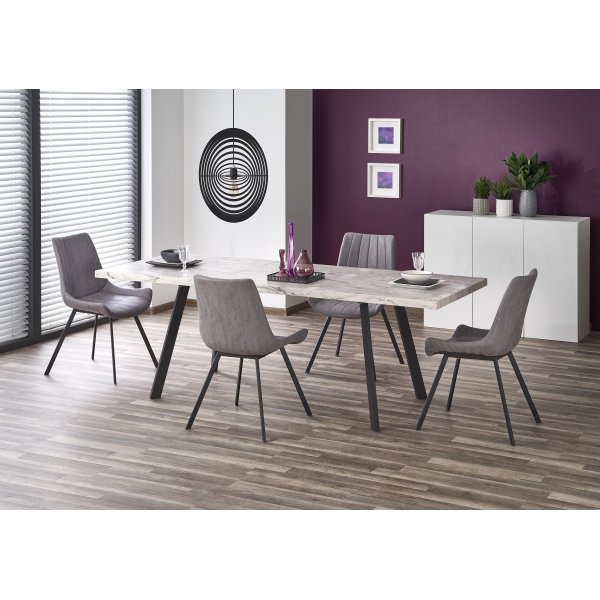 Table  manger extensible Darius 160-220 x 90 cm - Marbre blanc/noir