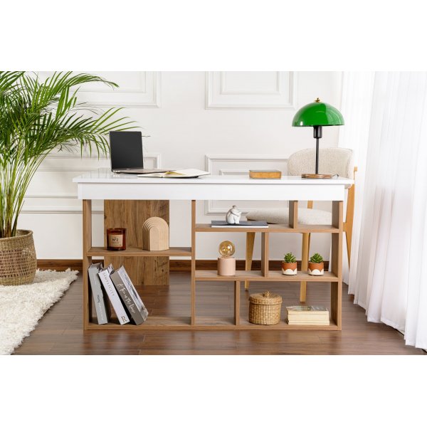 Vesper skrivbord 130 x 72 cm - Vit/furu