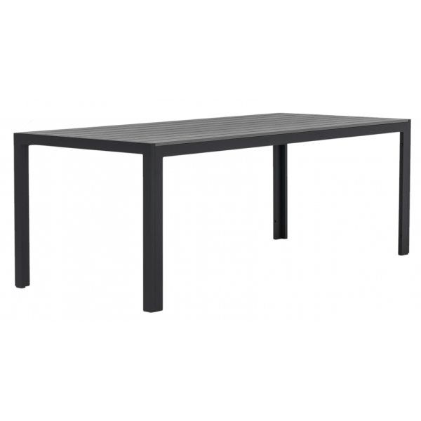 Matgrupp: 6 stolar och matbord 205 x 90 cm svart/gr� - Las Vegas/Asta