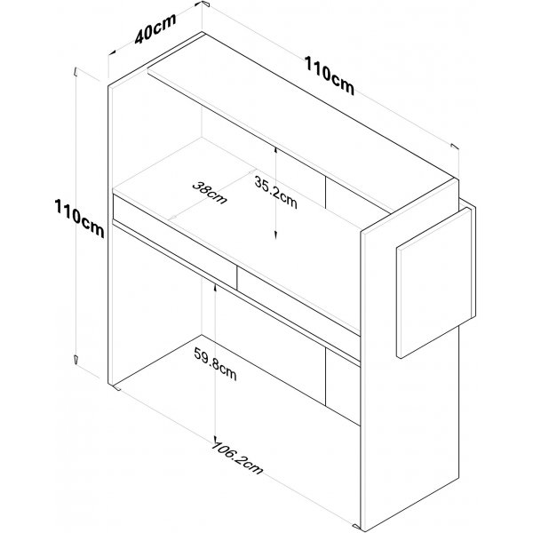Idora receptionsdisk - Vit/marmor