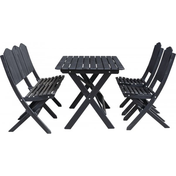 Groupe de repas Haväng (canapé avec 2 chaises et table) - Noir Groupe de repas Haväng (canapé avec 2 chaises et table) - Noir