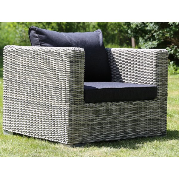 Dallas utegrupp hrnsoffa med ftlj och bord/fotpall - Ljusgr konstrotting