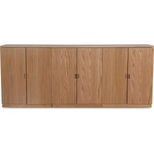 Level sideboard i oljad ek med släta dörrar B210 cm