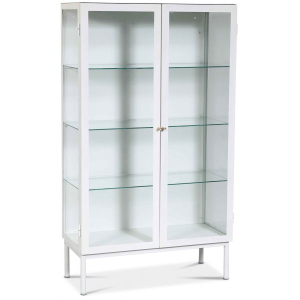 Revel vitrinskåp i plåt (highboard) - Vit / Klarglas Revel vitrinskåp i plåt (highboard) - Vit / Klarglas