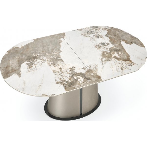 Robinson matbord 160-200 x 90 cm - Beige marmor/cappuccino/svart Robinson matbord 160-200 x 90 cm - Beige marmor/cappuccino/svart