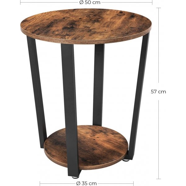 Table d'appoint Janna 50 cm - Marron/noir