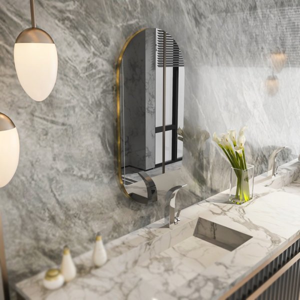 Rior\\\'s spiegel - Donkergrijs/goud