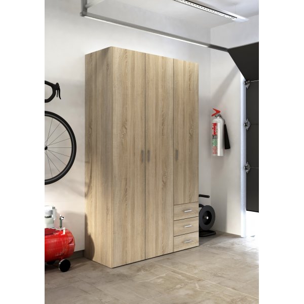 Armoire Space avec 3 portes et 3 tiroirs - Chêne Armoire Space avec 3 portes et 3 tiroirs - Chêne