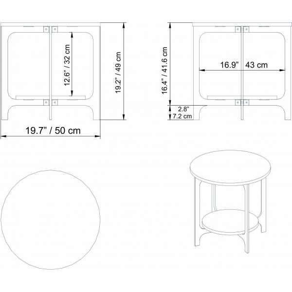 Versy bijzettafel 50 x 49 cm - Goud/wit marmer Versy bijzettafel 50 x 49 cm - Goud/wit marmer