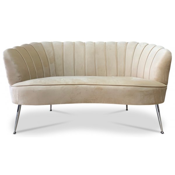 Snäckan 2-sits sammetssoffa beige / Mässing Snäckan 2-sits sammetssoffa beige / Mässing