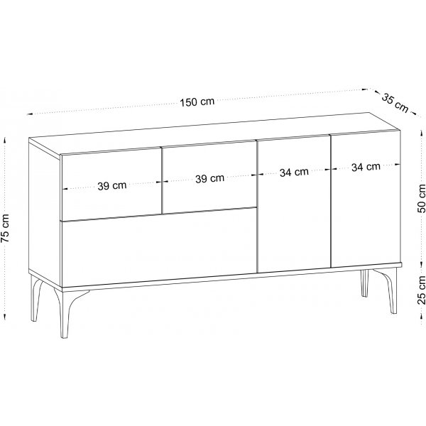 Glise skänk - Vit/svart Glise skänk - Vit/svart