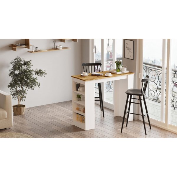 Table de bar Style 120 x 51,6 cm - Pin/blanc Table de bar Style 120 x 51,6 cm - Pin/blanc