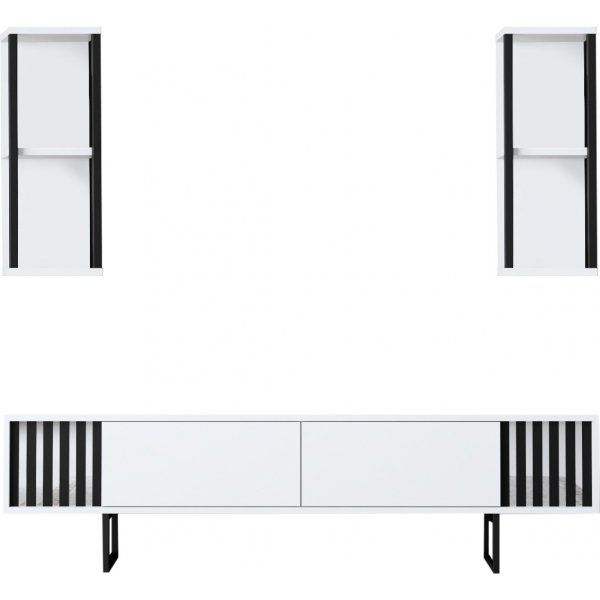 Erki TV-bnk - Vit/svart