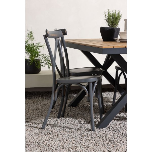 Garcia utematgrupp med 4 st Peking stolar - Mörkgrå/Natur Garcia utematgrupp med 4 st Peking stolar - Mörkgrå/Natur