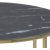 Table basse ronde Alisma pieds dors 80 cm - Verre marbre noir