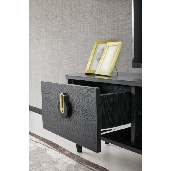 Meuble TV Royal - Noir/or Meuble TV Royal - Noir/or