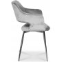 Flap karmstol - Gr sammet / kromade ben