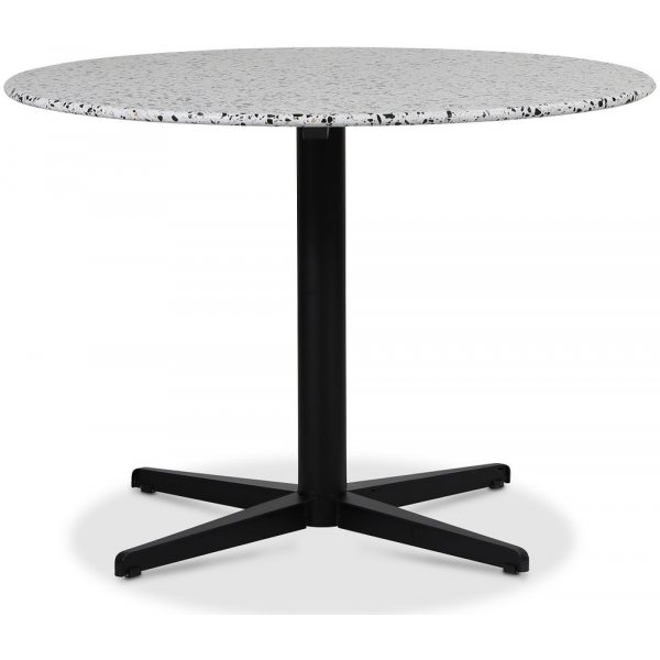 SOHO matbord 105 cm - Matt svart kryssfot / Terrazzo Cosmos