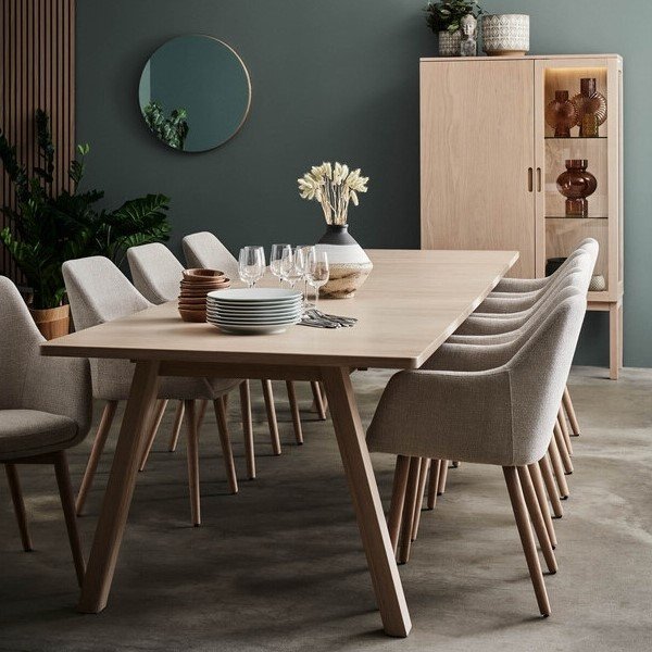 Table  manger Sandholmen 220 x 100 cm - Chne pigment blanc