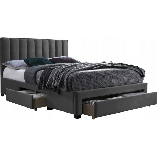 Amaze bedframe met opbergruimte 160x200 cm - Grijs fluweel